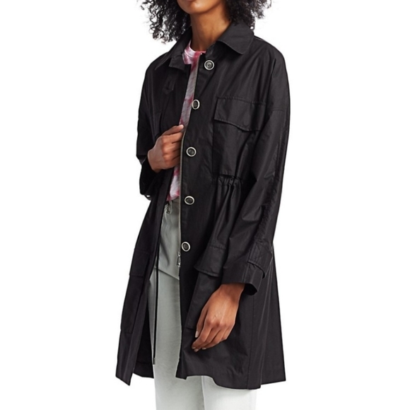 ATM Anthony Thomas Melillo Black Paper Cotton Coat - Picture 3 of 16